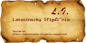 Latosinszky Ifigénia névjegykártya